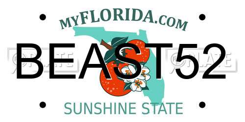 BEAST52 Florida License Plate