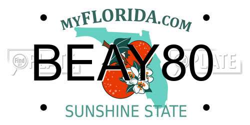 BEAY80 Florida License Plate