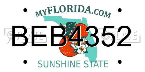 BEB4352 Florida License Plate