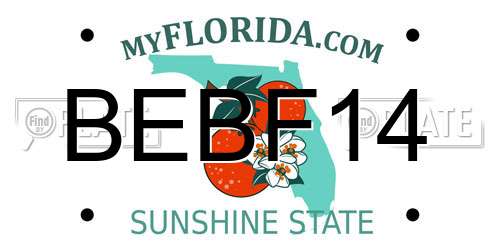 BEBF14 Florida License Plate