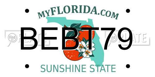 BEBT79 Florida License Plate