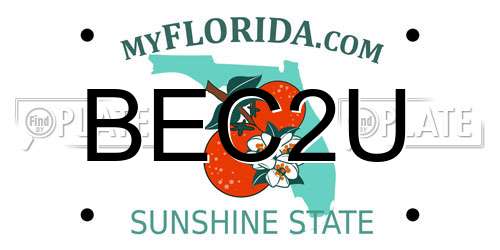 BEC2U Florida License Plate