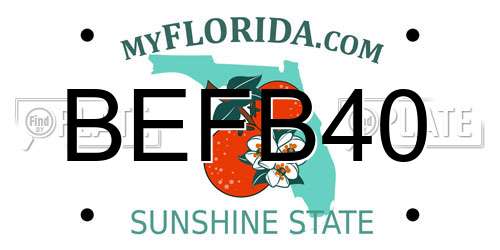BEFB40 Florida License Plate
