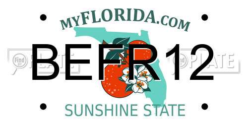 BEFR12 Florida License Plate