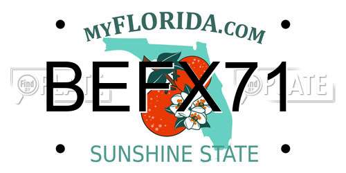 BEFX71 Florida License Plate