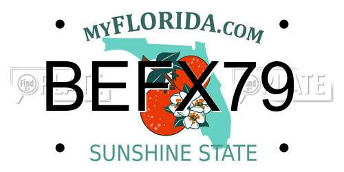 BEFX79 Florida License Plate