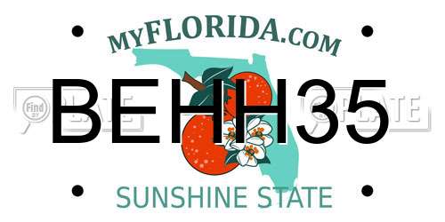 BEHH35 Florida License Plate