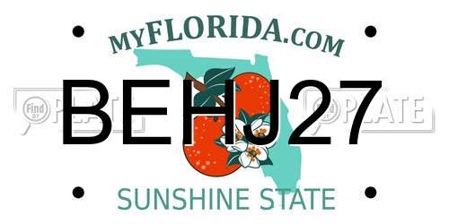 BEHJ27 Florida License Plate