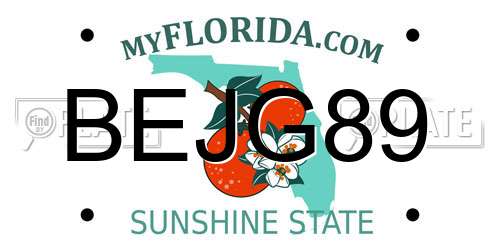 BEJG89 Florida License Plate