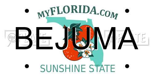 BEJUMA Florida License Plate