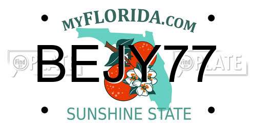BEJY77 Florida License Plate