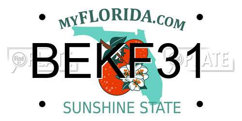 BEKF31 Florida License Plate