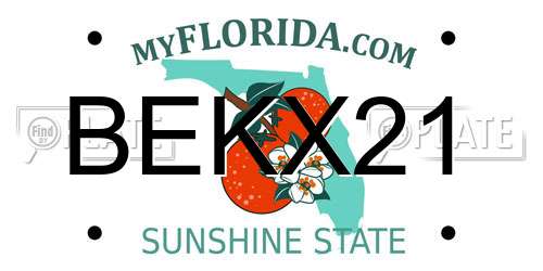 BEKX21 Florida License Plate