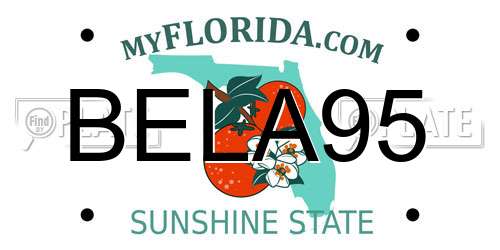 BELA95 Florida License Plate