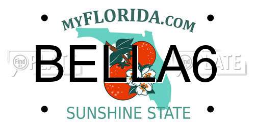 BELLA6 Florida License Plate