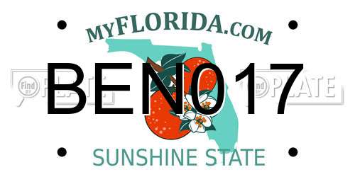 BEN017 Florida License Plate