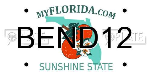 BEND12 Florida License Plate