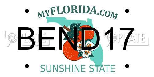 BEND17 Florida License Plate
