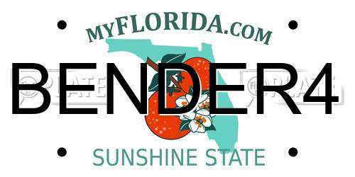 BENDER4 Florida License Plate