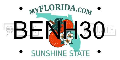 BENH30 Florida License Plate
