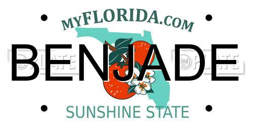 BENJADE Florida License Plate