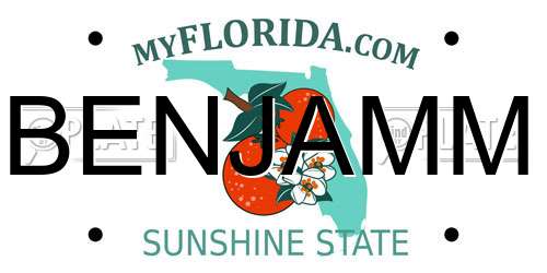 BENJAMM Florida License Plate
