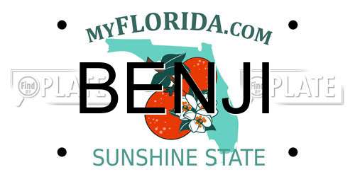 BENJI Florida License Plate