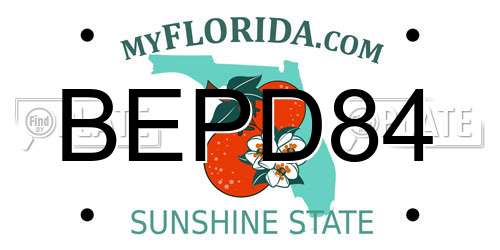 BEPD84 Florida License Plate