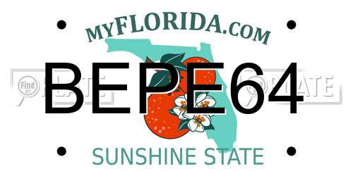 BEPE64 Florida License Plate
