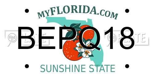 BEPQ18 Florida License Plate