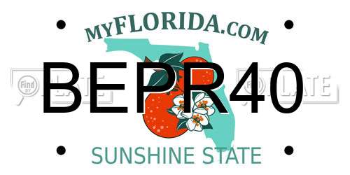 BEPR40 Florida License Plate