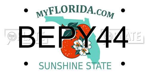 BEPY44 Florida License Plate