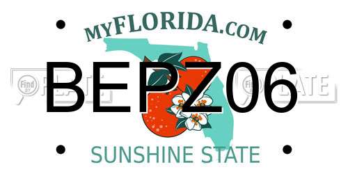 BEPZ06 Florida License Plate