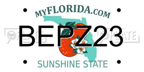 BEPZ23 Florida License Plate