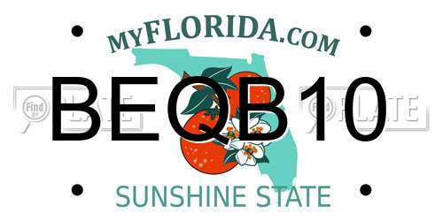 BEQB10 Florida License Plate
