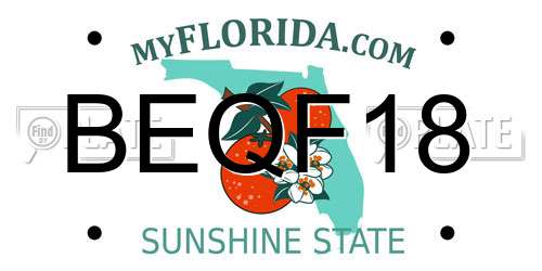 BEQF18 Florida License Plate