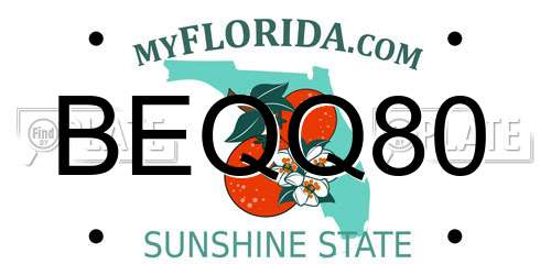 BEQQ80 Florida License Plate