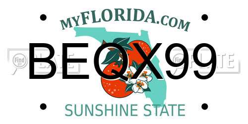 BEQX99 Florida License Plate