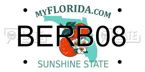 BERB08 Florida License Plate