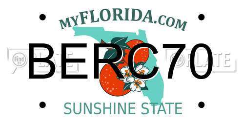 BERC70 Florida License Plate