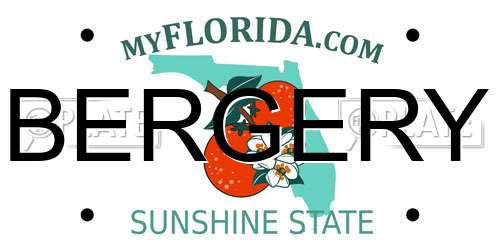 BERGERY Florida License Plate