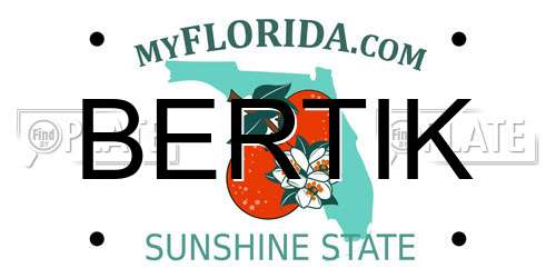 BERTIK Florida License Plate
