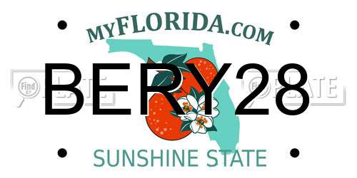 BERY28 Florida License Plate
