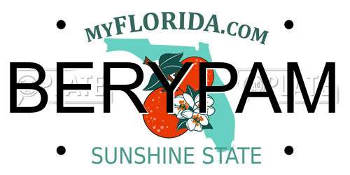 BERYPAM Florida License Plate