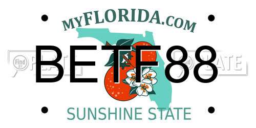BETF88 Florida License Plate