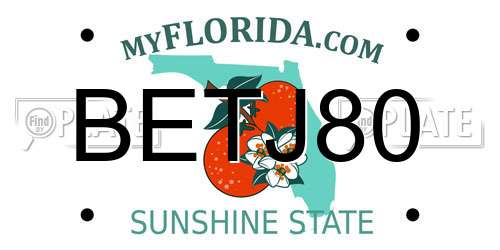 BETJ80 Florida License Plate