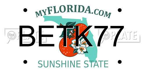 BETK77 Florida License Plate