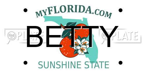 BETTY Florida License Plate