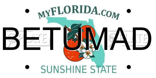 BETUMAD Florida License Plate