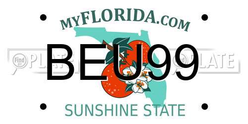 BEU99 Florida License Plate